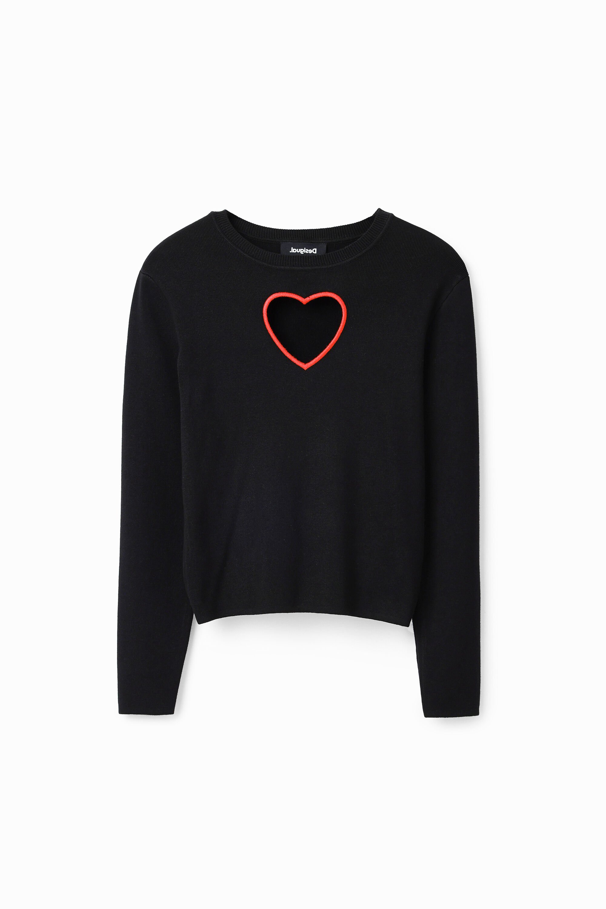 Pull découpe cœur