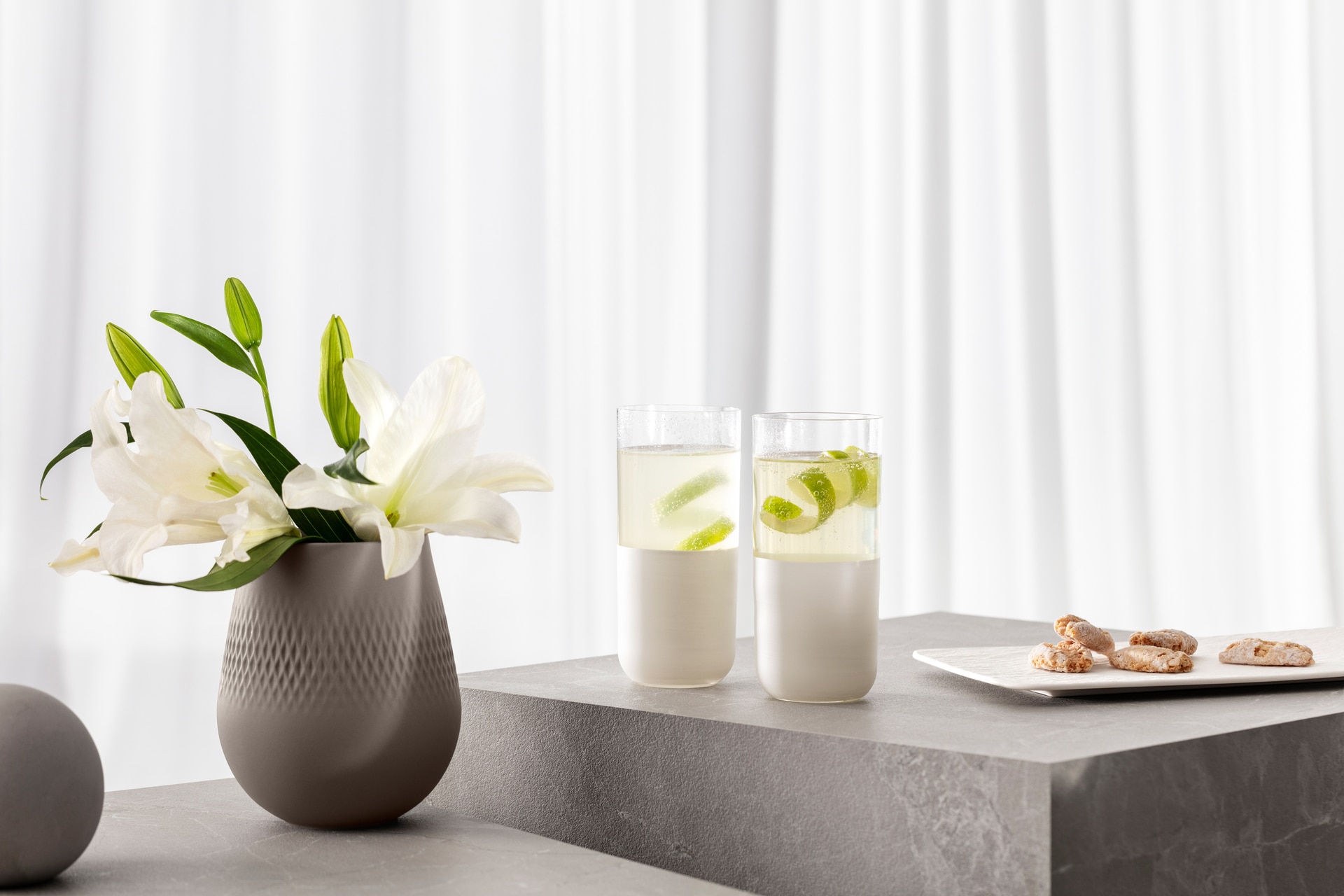 Villeroy & Boch Longdrinkglas MANUFACTURE ROCK BLANC 4er Set weiß matt