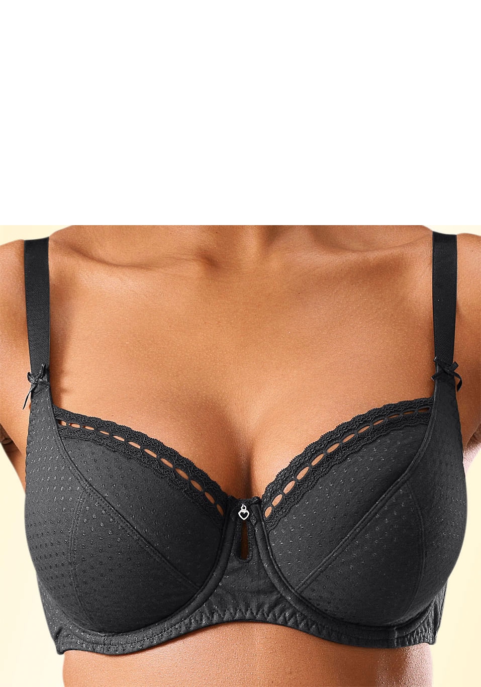 petite fleur Bügel-BH, 2 Stücker Packung, aus Baumwolljacquard im Dirndl-Schnitt, Dessous