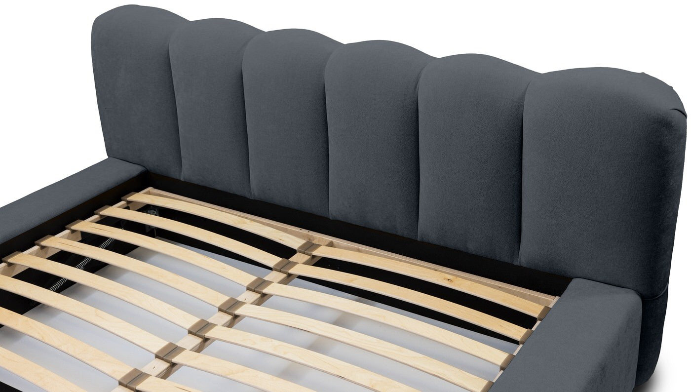 Trae Mobler Dallas 140 x 200 cm Gestoffeerd Bed Donkerblauw