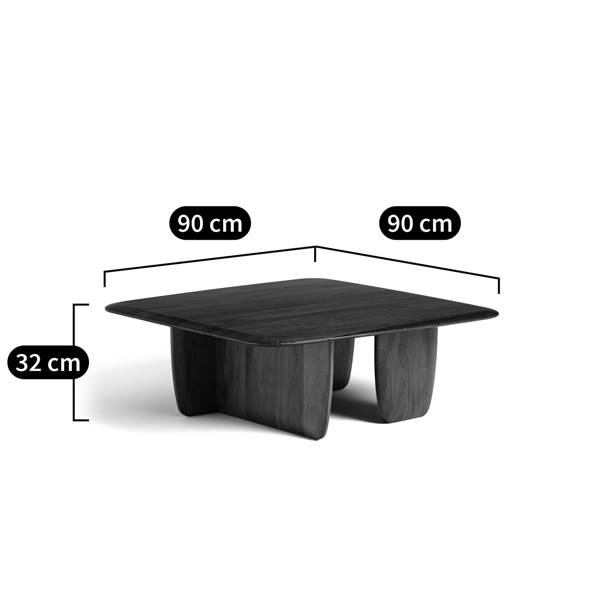 AM.PM<br>Mesa de centro em nogueira maciça, modelo grande, Iloss