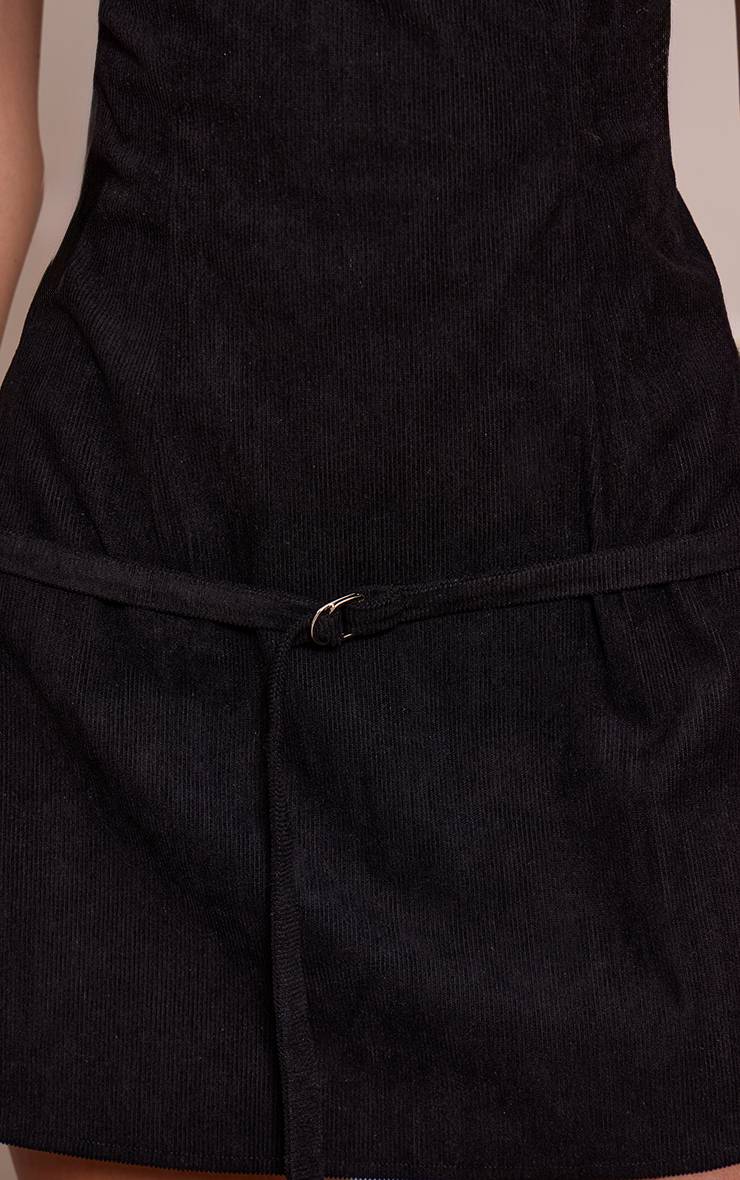 Noir Robe Moulante À Détail Ceinture Cordon