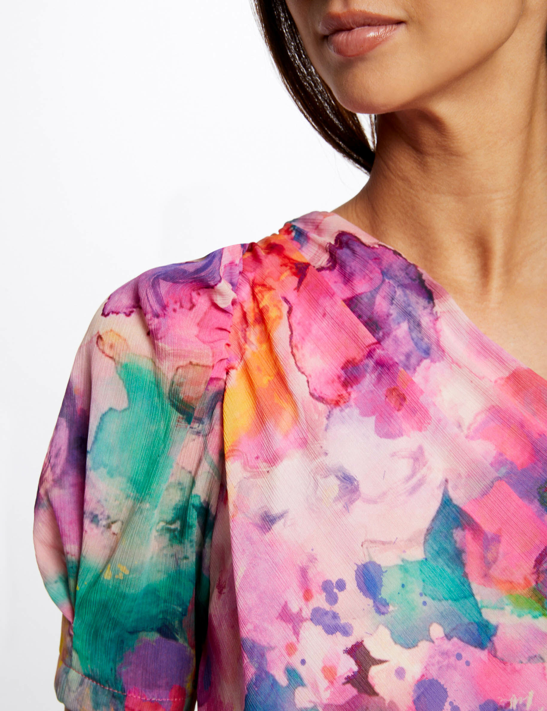Blouse asymétrique imprimé floral multico femme - multico