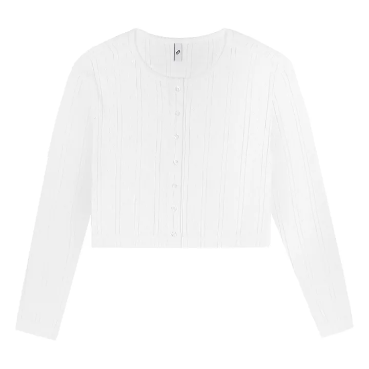 Cou Cou Intimates Cardigan Pointelle Coton Bio | Blanc