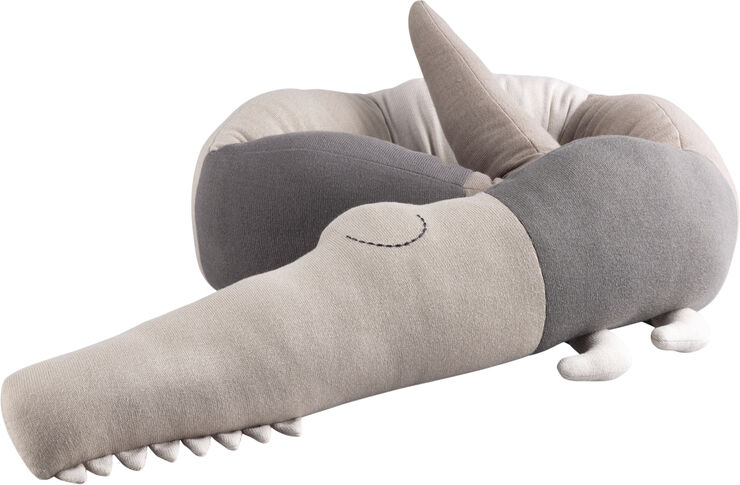 Sebra Strikket pude, Sleepy Croc, seabreeze beige