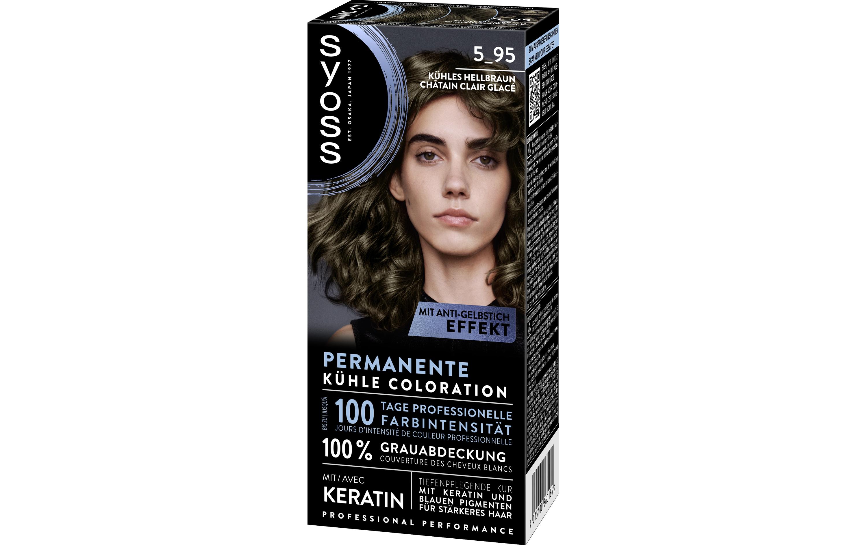 Haarcoloration 5-95 Kühles HellbraunPermanente Coloration mit Keratin verleiht professionelle Farbintensität