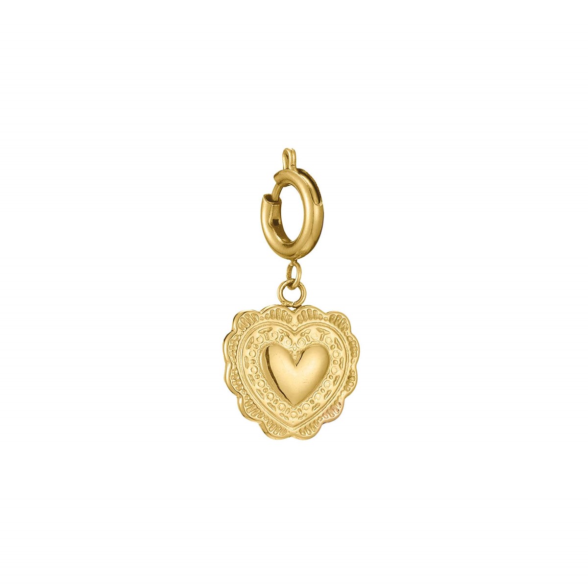 Charm Coeur 2 acier doré or