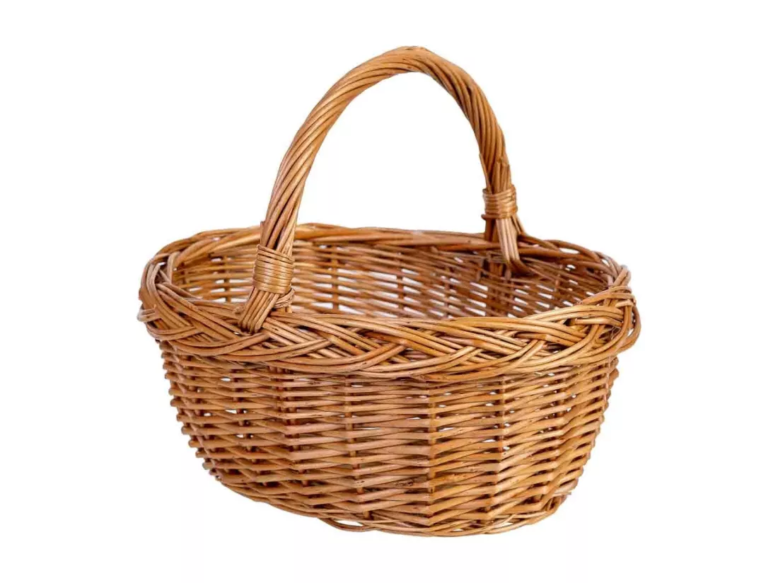 Panier en osier marron 24x19x11h/21hh