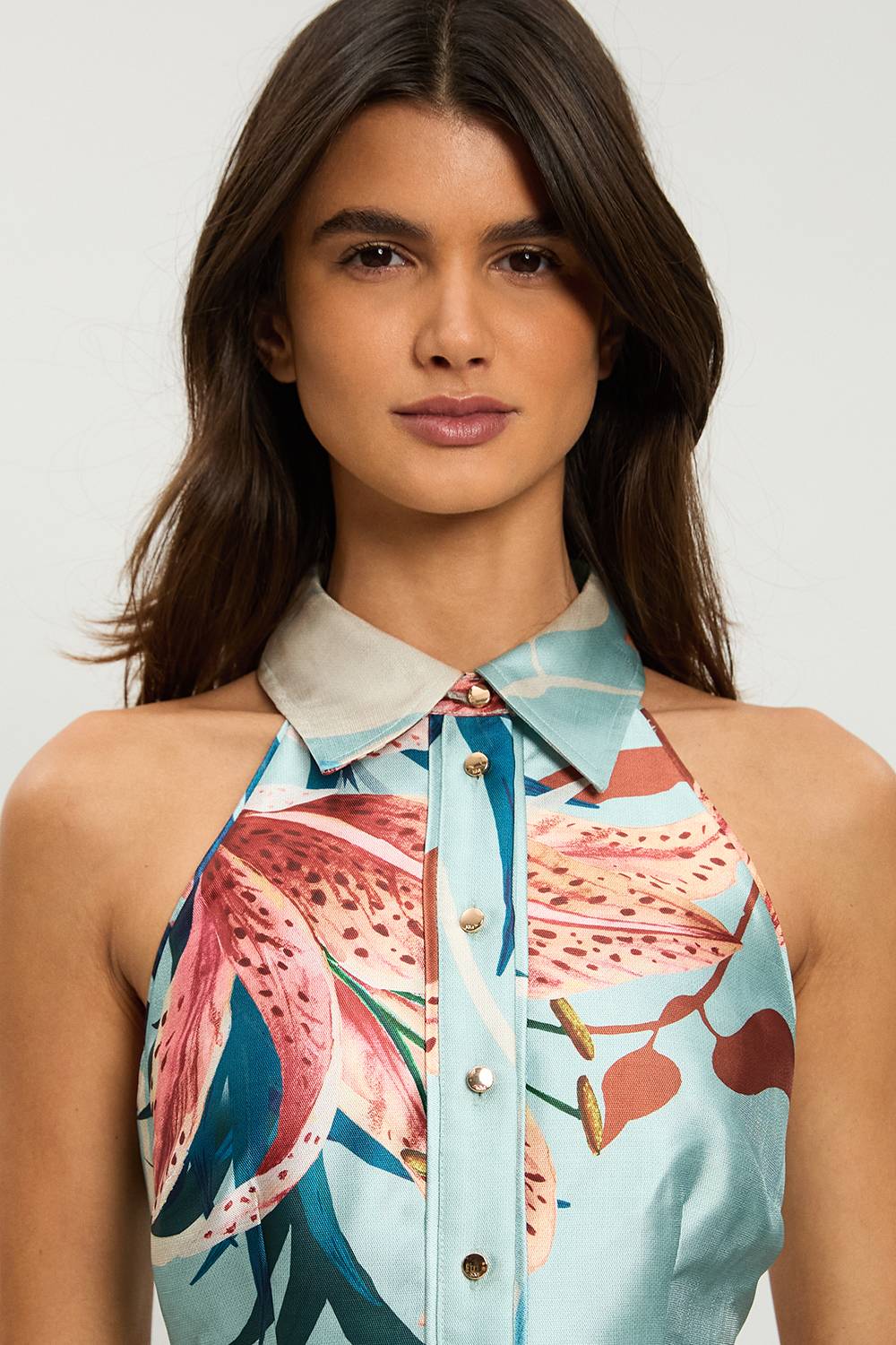 KarenMillen Robe Maxi Col Chemise Imprimé Petite Lilly En Sergé
