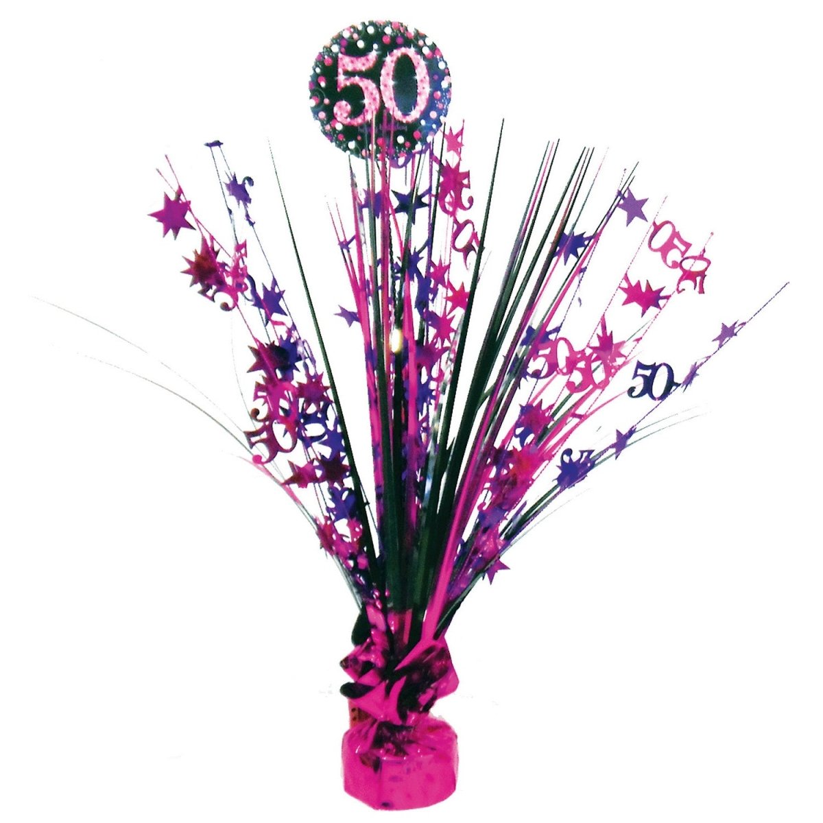 Tafeldecoratie 50 Jaar Happy Birthday Roze 33cm