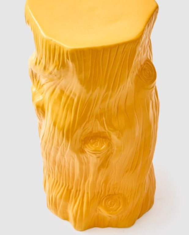 POLSPOTTEN Tree Trunk bijzettafel geel