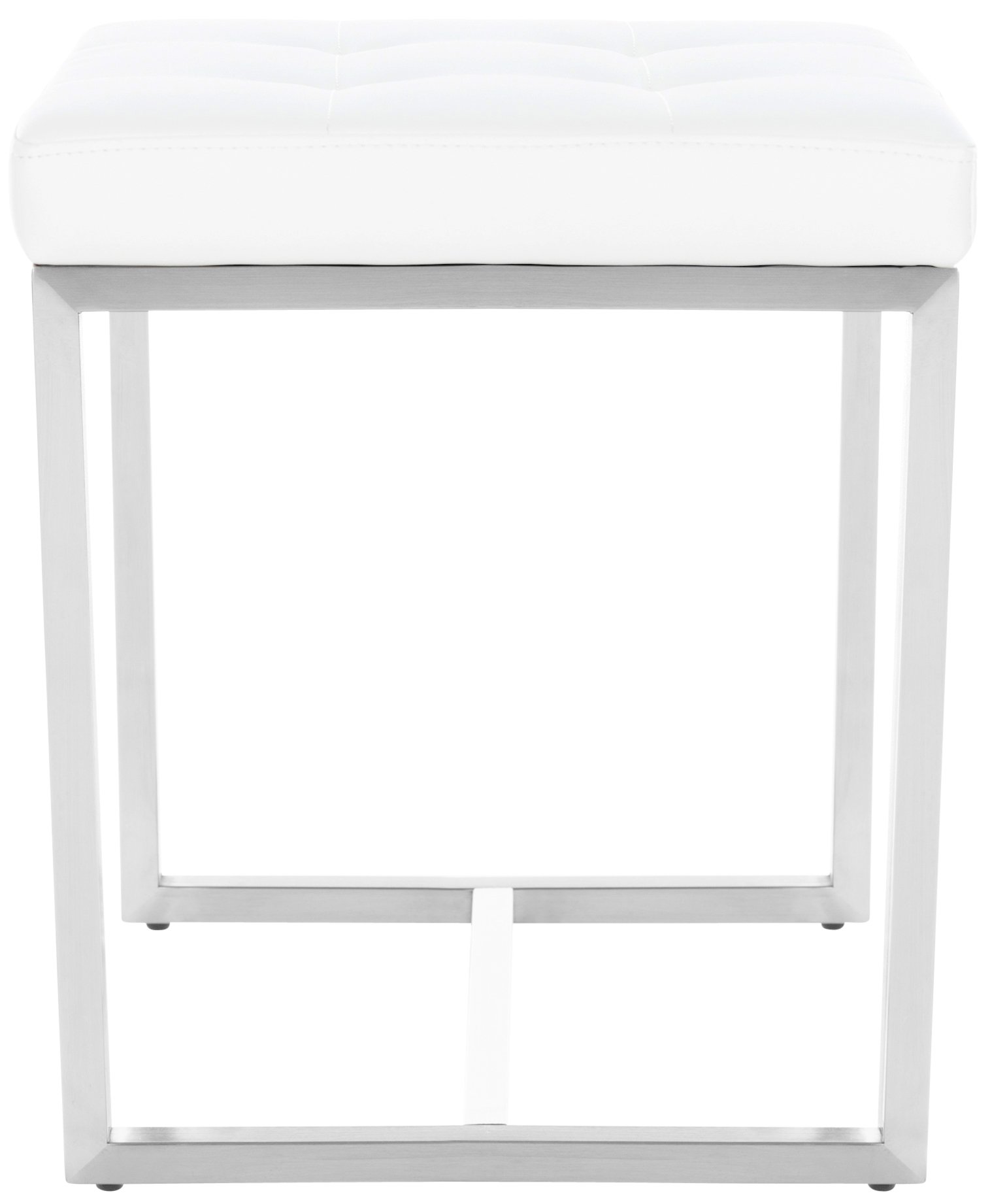 CLP Edelstahl-Sitzhocker Barci Kunstleder I Moderner Hocker Mit Hochwertiger Polsterung Und Bodenschonern I In Vielen Farben