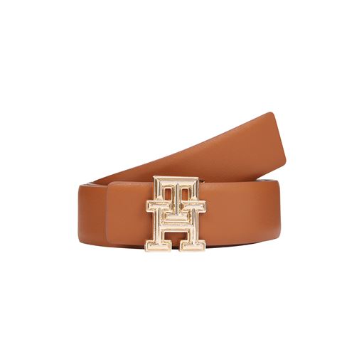Tommy Hilfiger Monogram Bælte, Cognac/Black, 90 cm