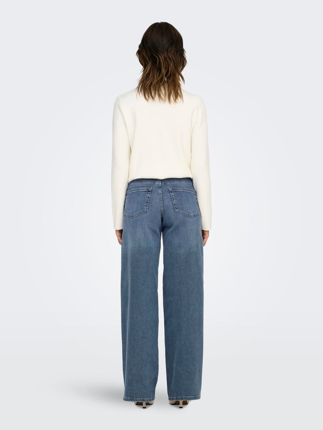 ONLMADISON Hohe Taille Weiter Beinschnitt Jeans Special Blue Grey Denim