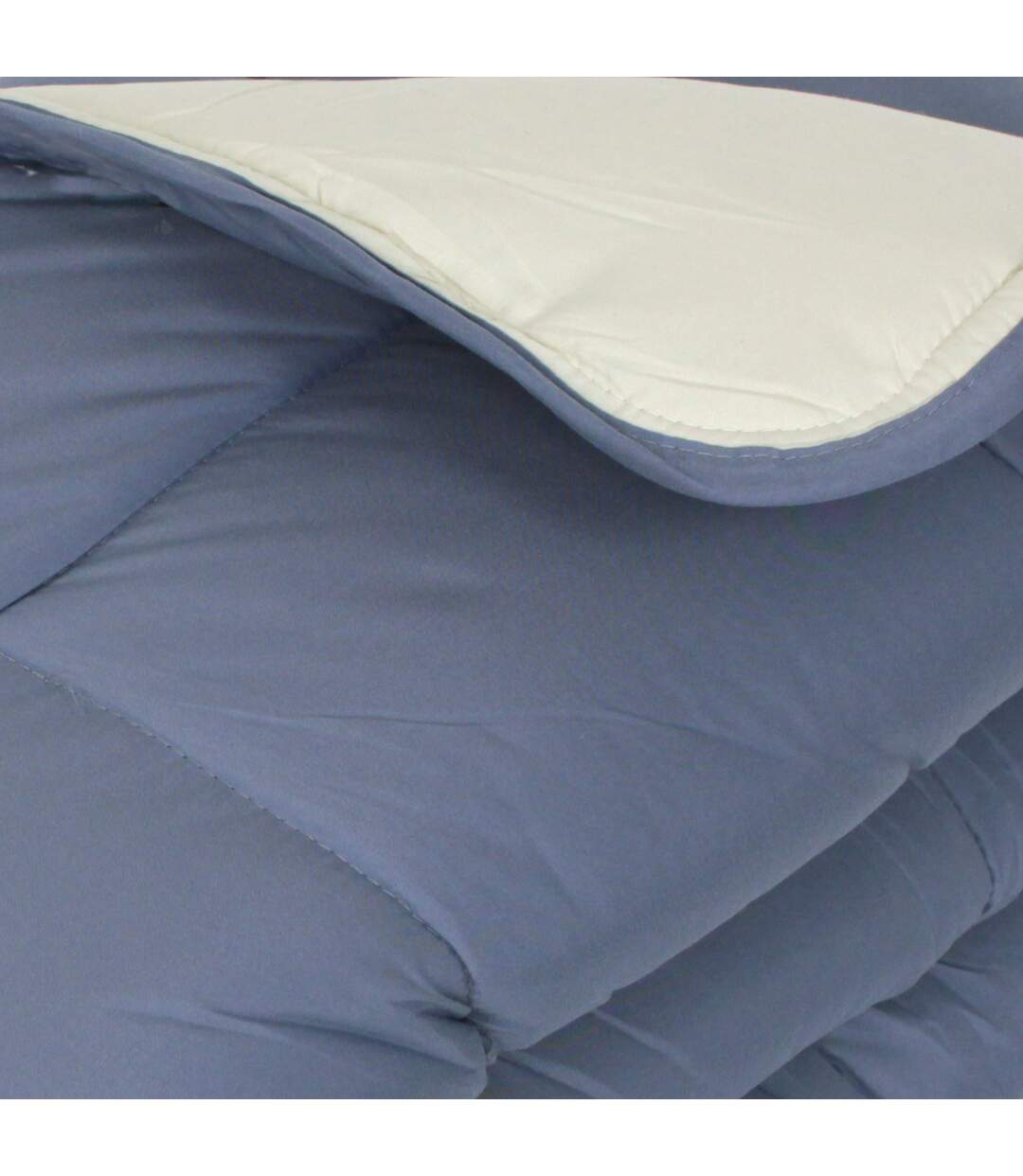 Couette hiver 260x240 cm COCOON BICOLORE Petrole/Mastic garnissage fibre polyester 400g/m2