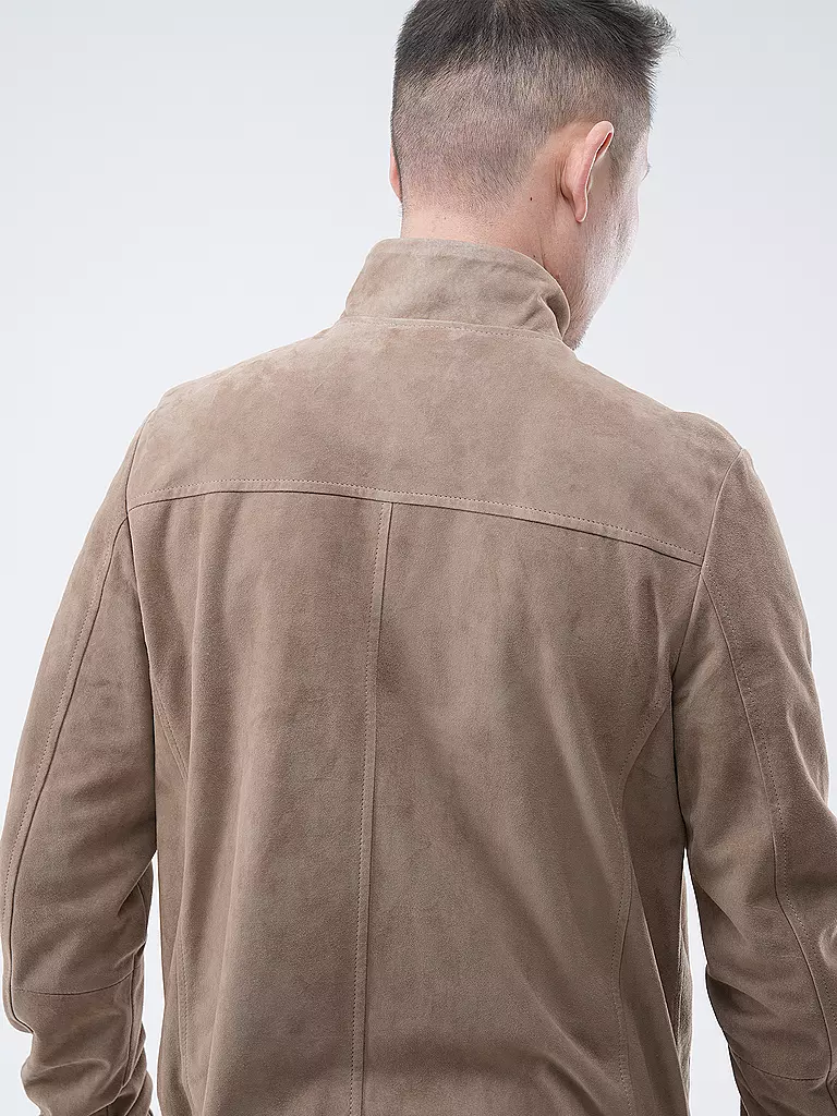 ELEVENTY Lederjacke hellbraun