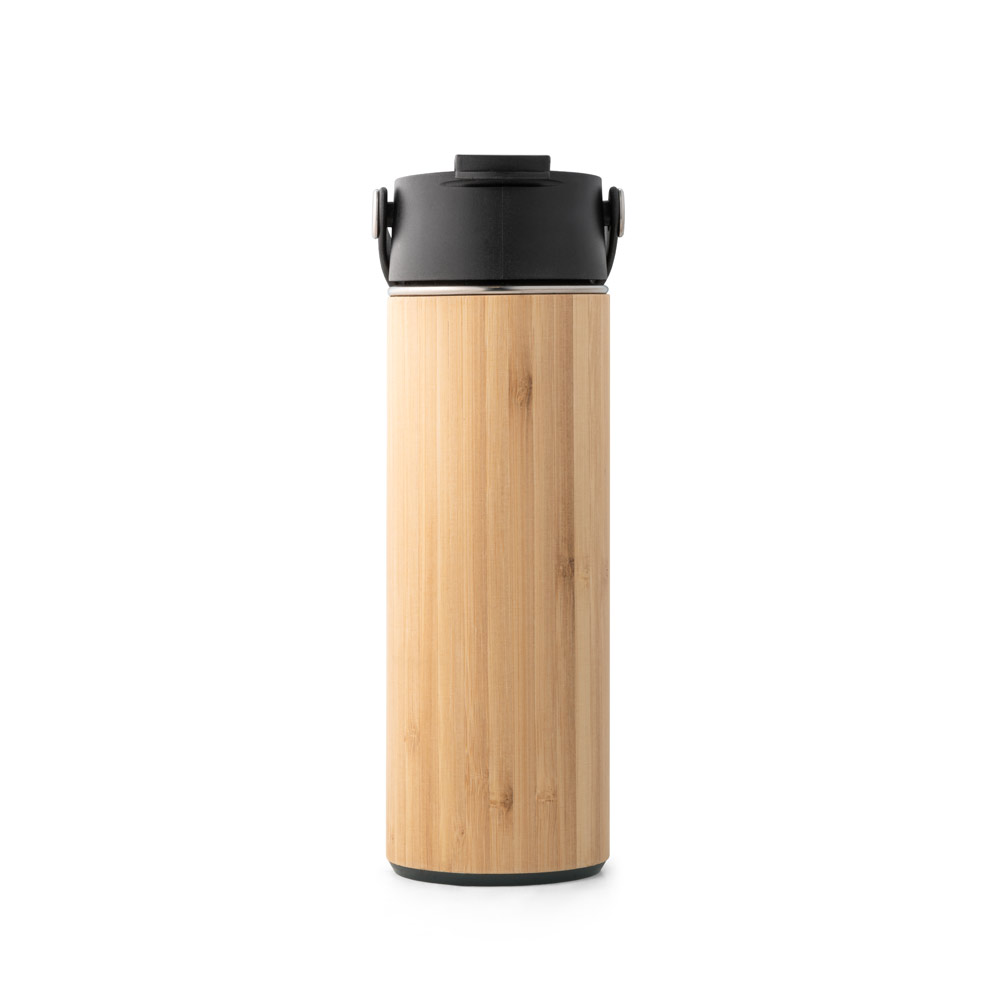 hi!dea 94257 - Bouteille thermos 440mL en bambou, acier inox et PP