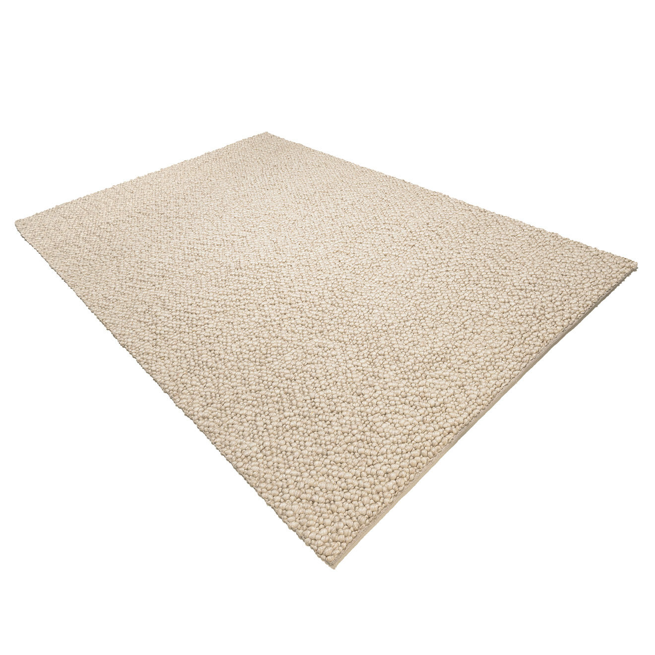 Macabane Tapis en Laine bouclée Quentin beige - 230x160 cm
