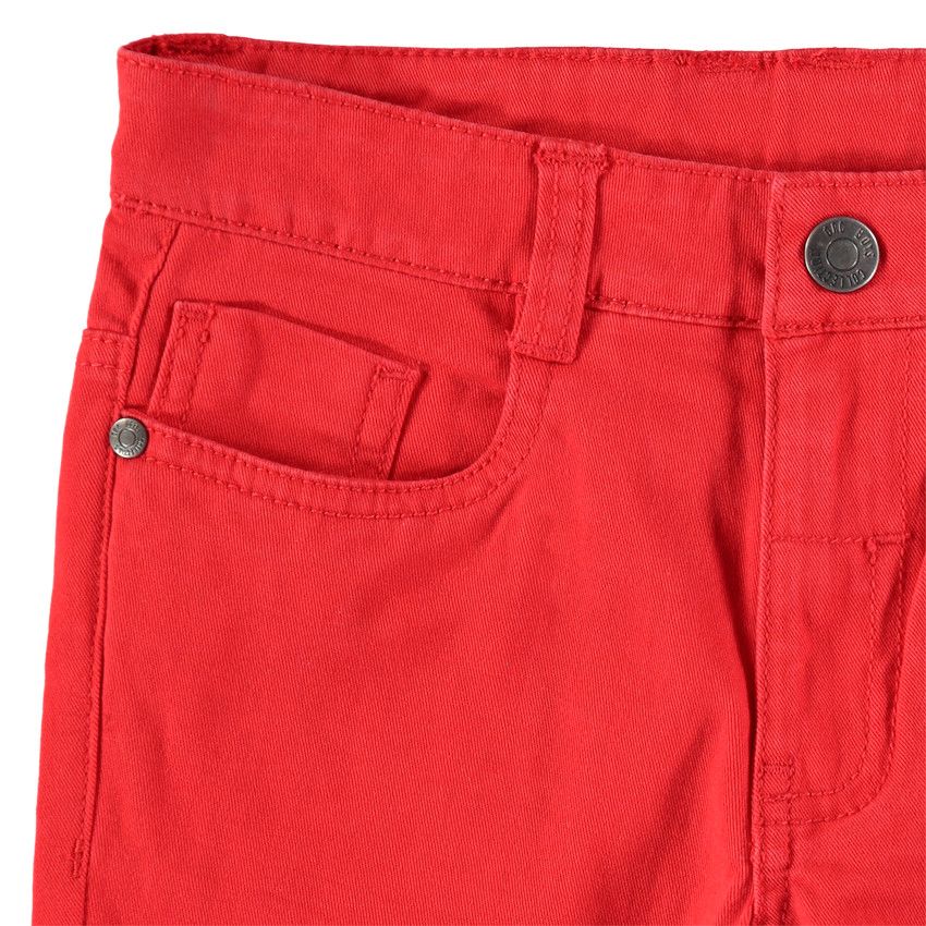 Pantalon à poches uni effet used et crinkle - Rouge