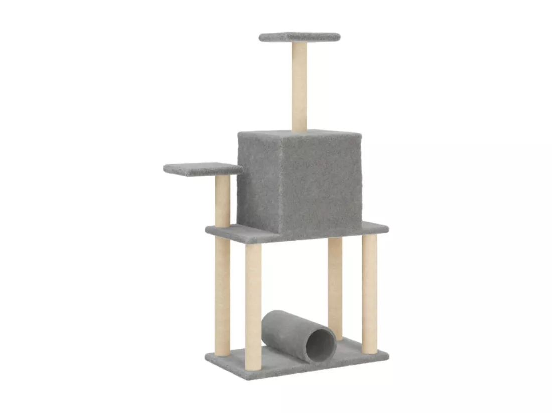 Arbre à chat avec griffoirs en sisal gris clair 122 cm