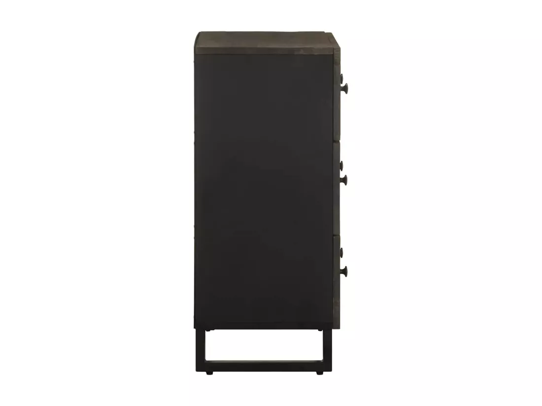 Buffet noir 60x33x75 cm bois massif de manguier