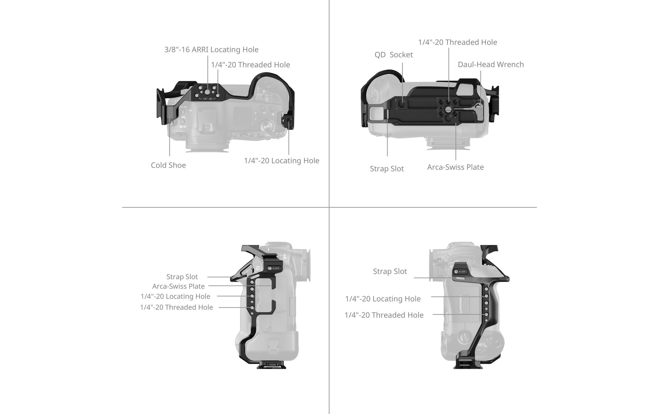 Cage für Canon EOS R1<br>Verbessert den Schutz und die Erweiterbarkeit bei voller Funktionalität