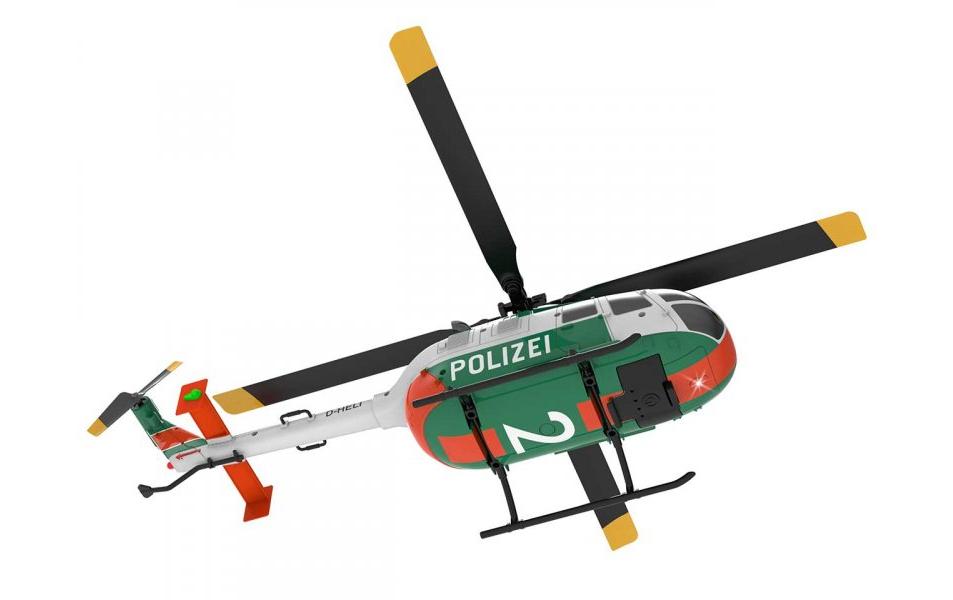 Helikopter Bo105, Polizei 4-Kanal, 6G, RTFKleiner Singlerotor BO-105 Hubschrauber in Polizei Lackierung mit 6G Gyro