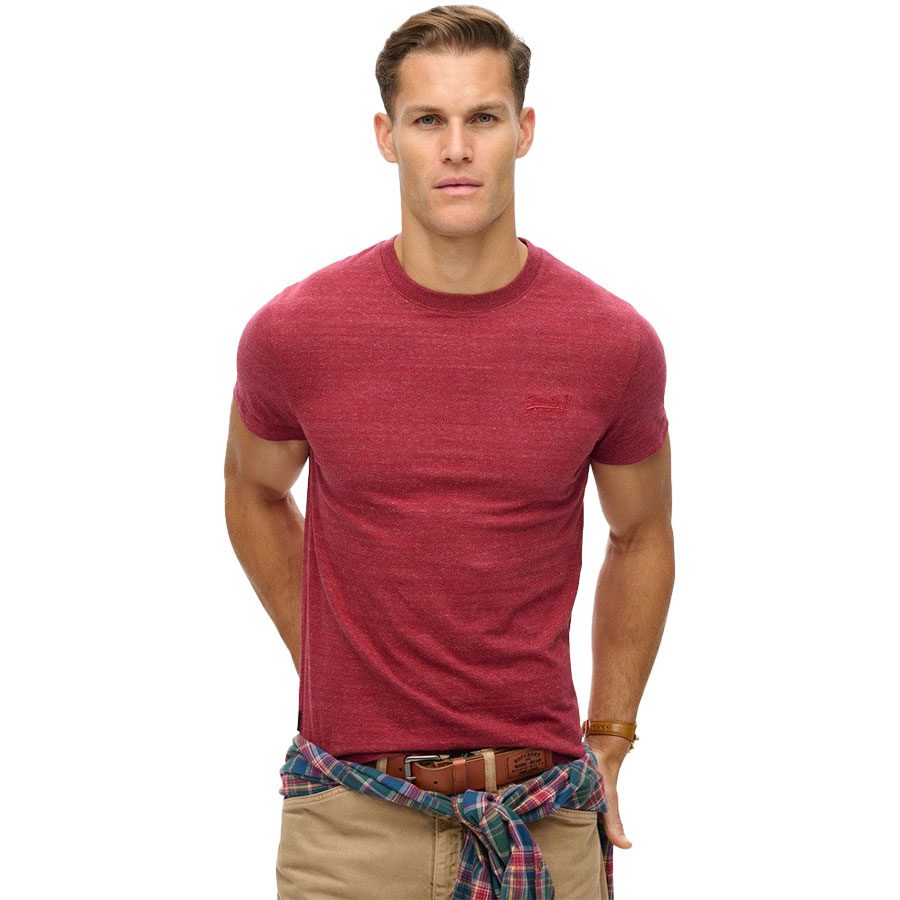 Superdry Essential Logo EMB T-Shirt Herren berry red marl