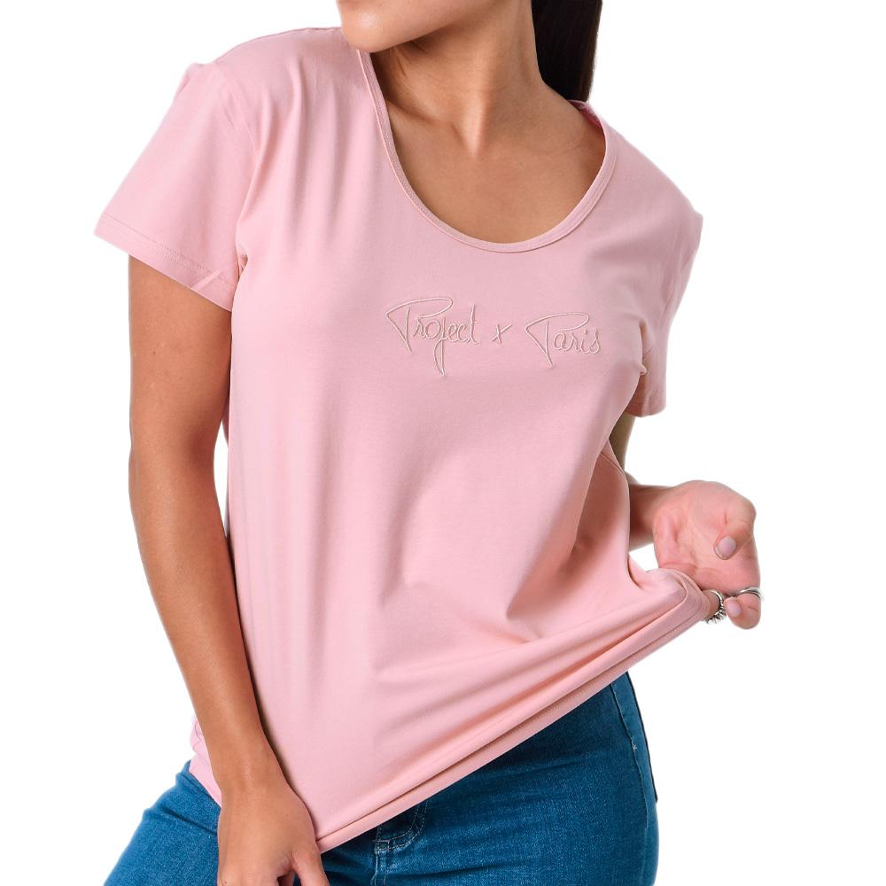 Project X Paris T-shirt Rose Femme Project X Paris Basic Broderie F221114