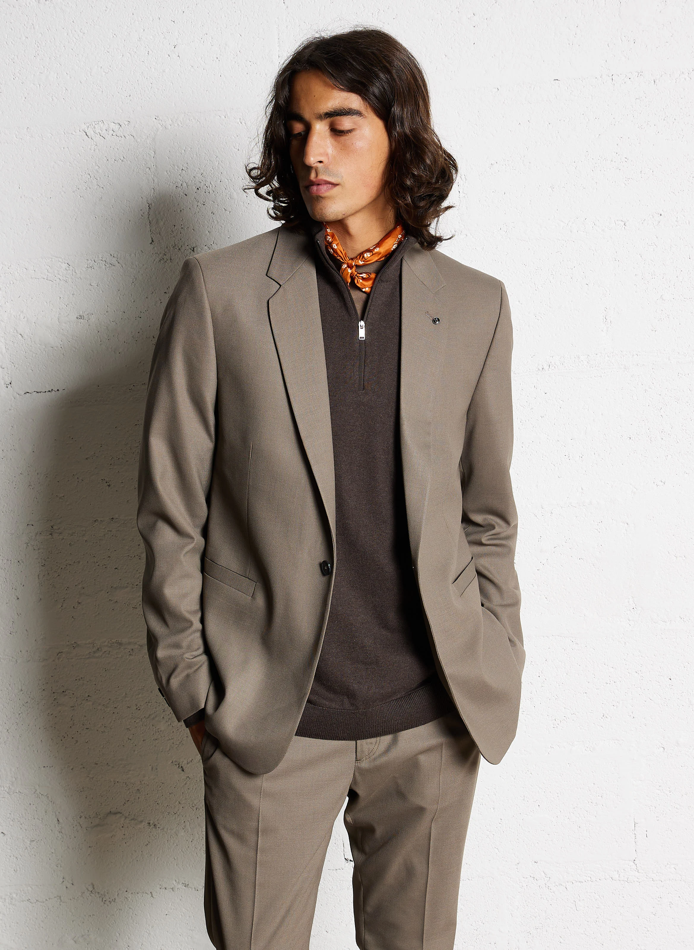 Veste de blazer droite | Marron