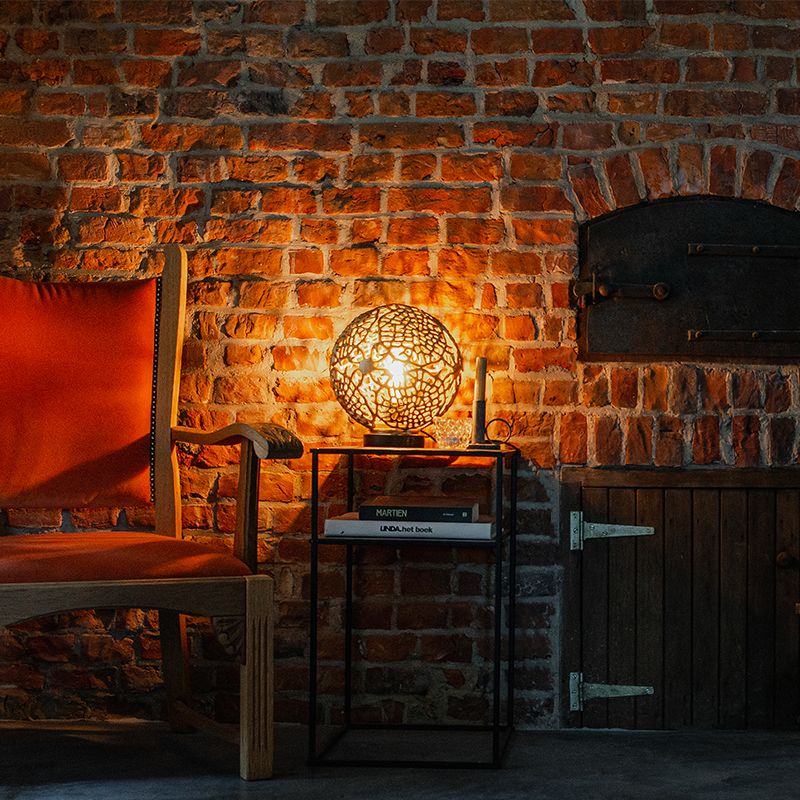 Art deco tafellamp goud met zwart - Maro