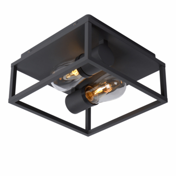 Lucide badkamer plafonnière Carlyn IP54 zwart
