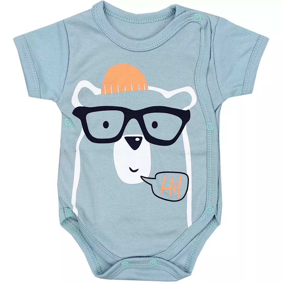 TupTam Baby Jungen Kurzarm Wickelbody 5er Set blaugelb