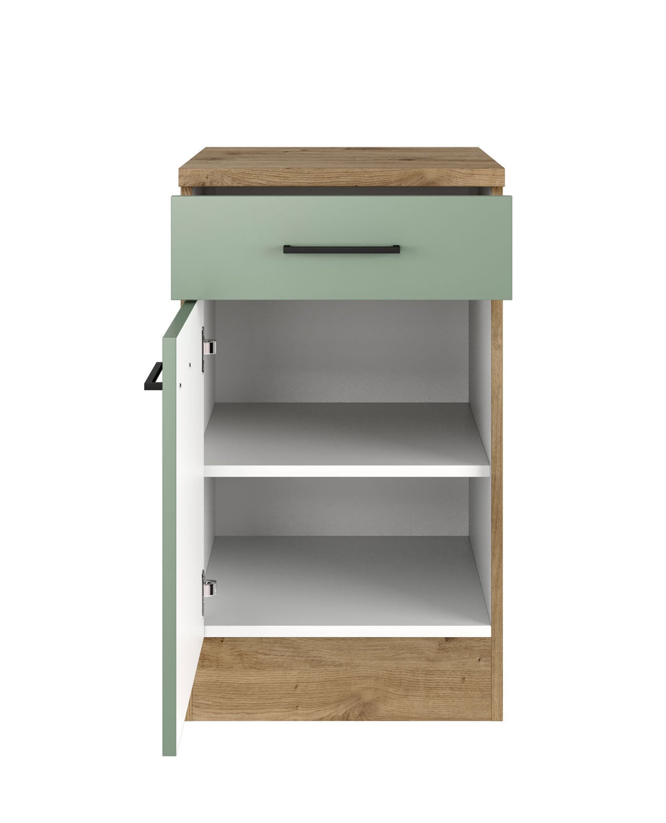 Unterschrank Cara Schilfgrün/Artisan Eiche NB 50cm