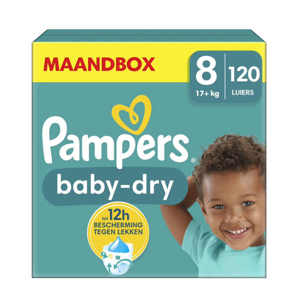 I recommend it to all parents whose children wear/need diapers.Maat 8 maandbox - 120 luiers - 17kg+