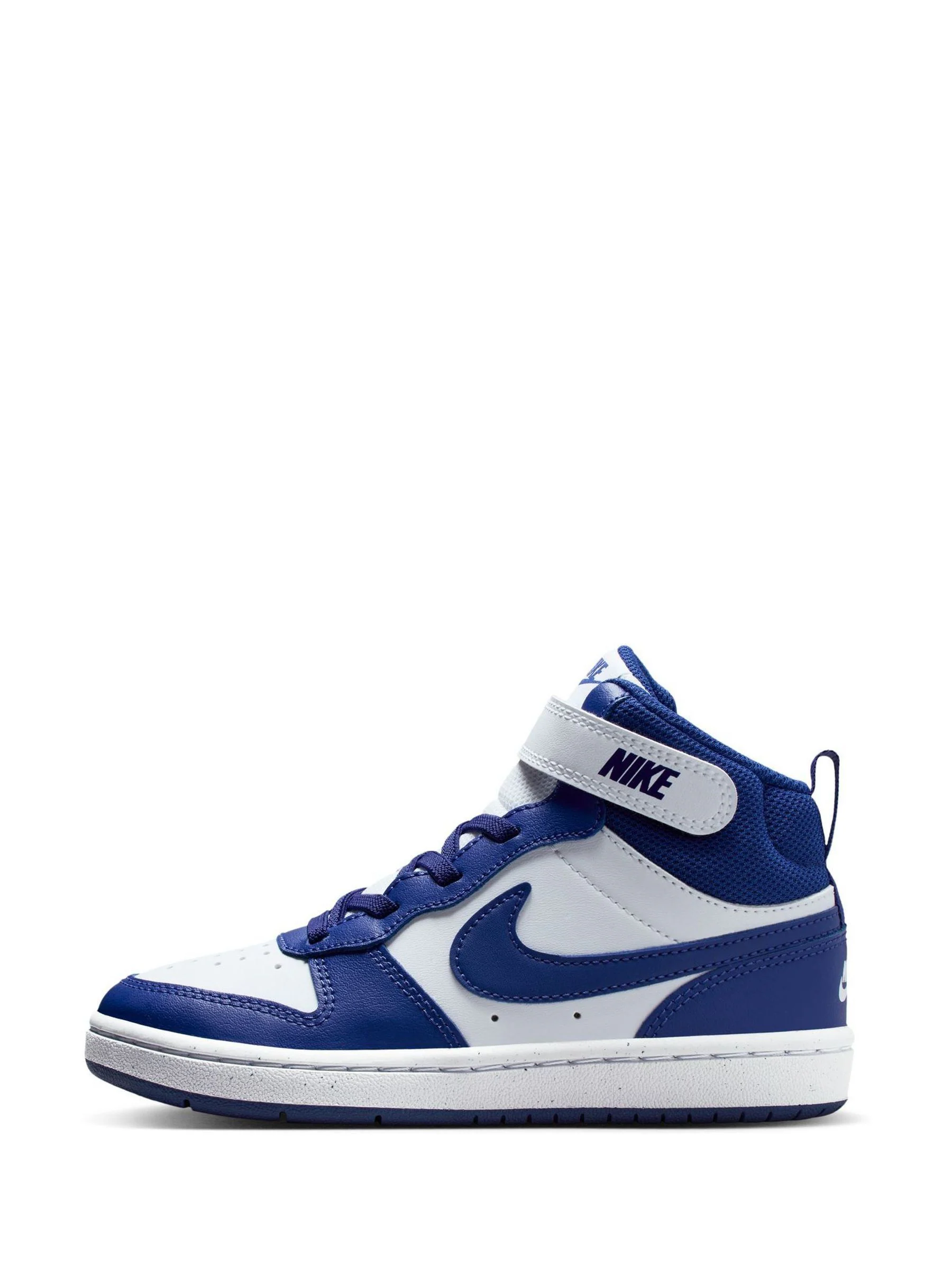 Wit/Diep Night Blauw - Nike - Junior Court Borough halfhoge sneakers