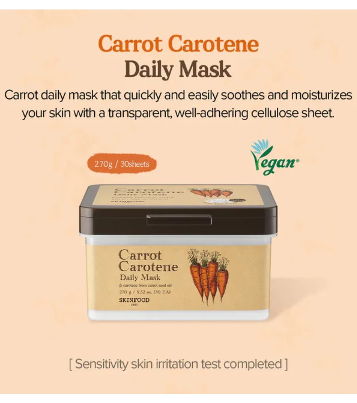 Skinfood - Máscara Diária Carrot Carotene - 30 unidades