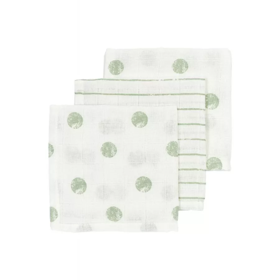 MEYCO Mullwindeln 3er-Pack Dot Stripe Soft Green