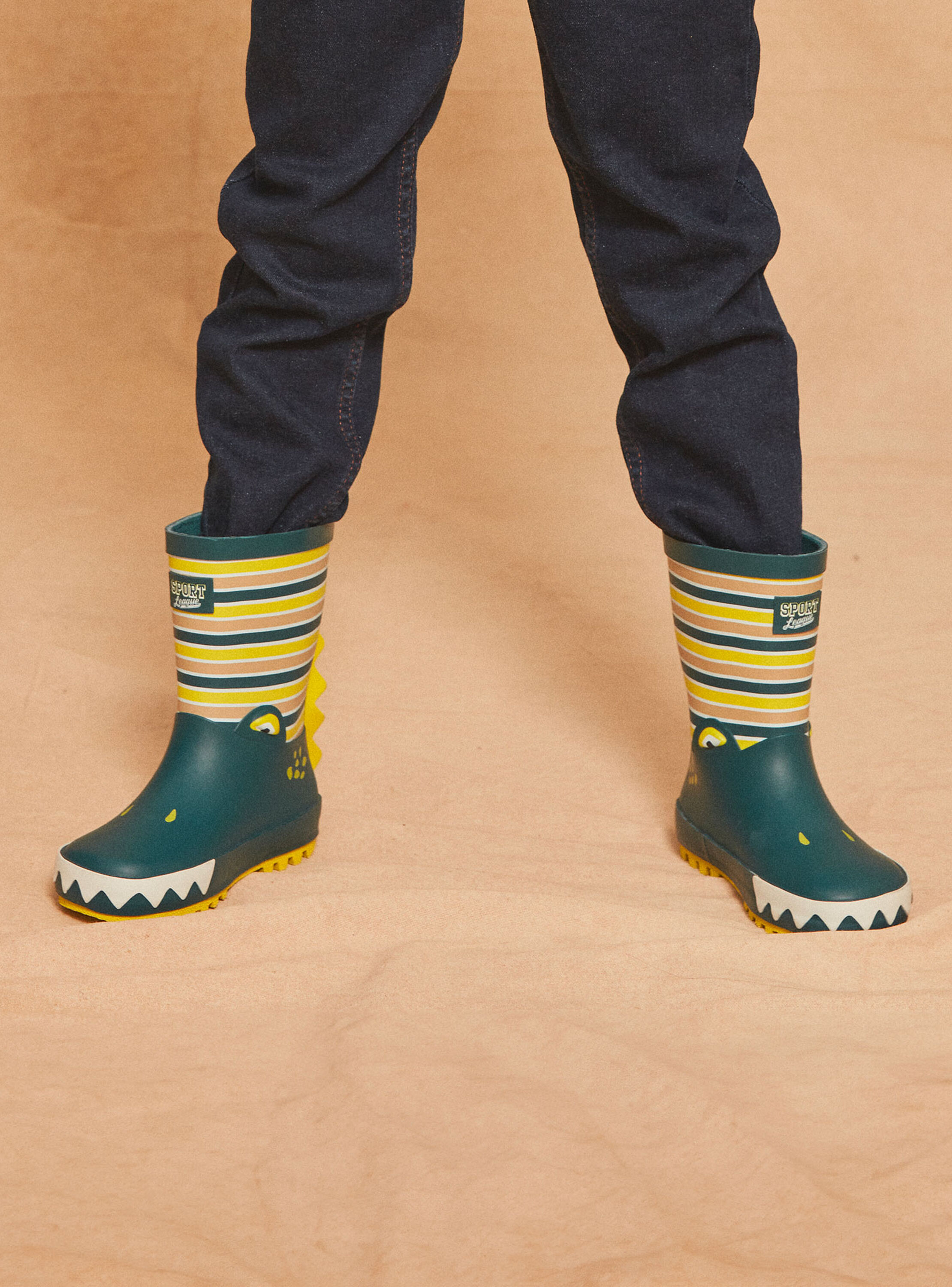 Bottes de pluie vertes à imprimé dinosaures