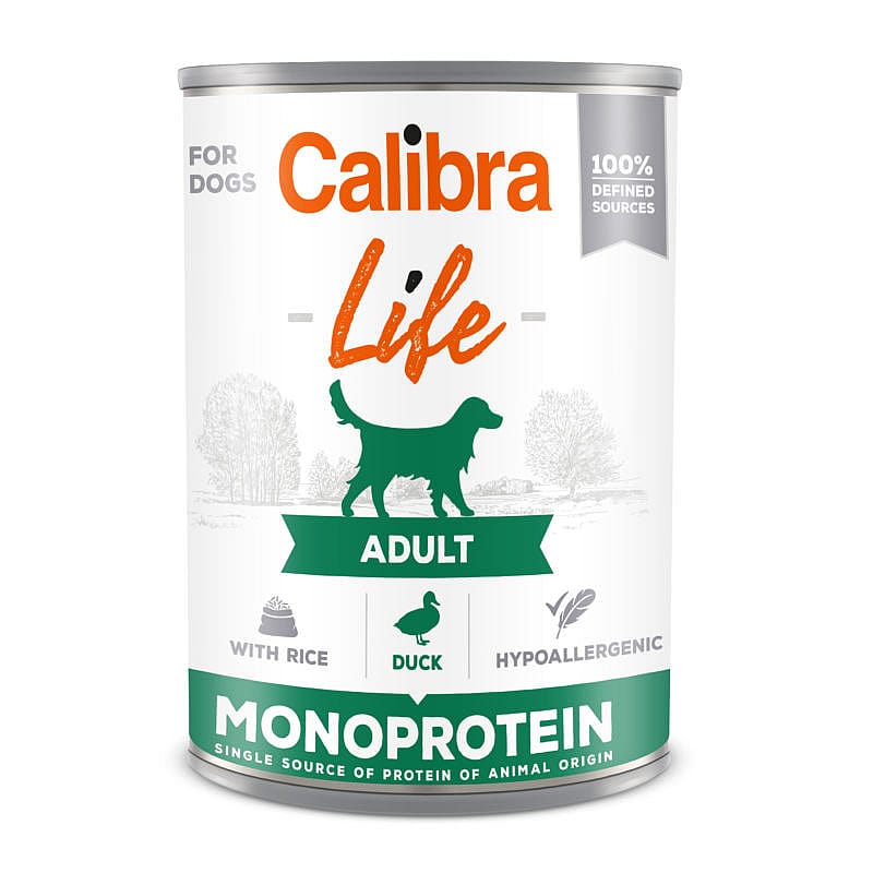 Calibra Hond Life Adult Blikjes | 6 x 400 gram blikjes - Eend | 13085.1