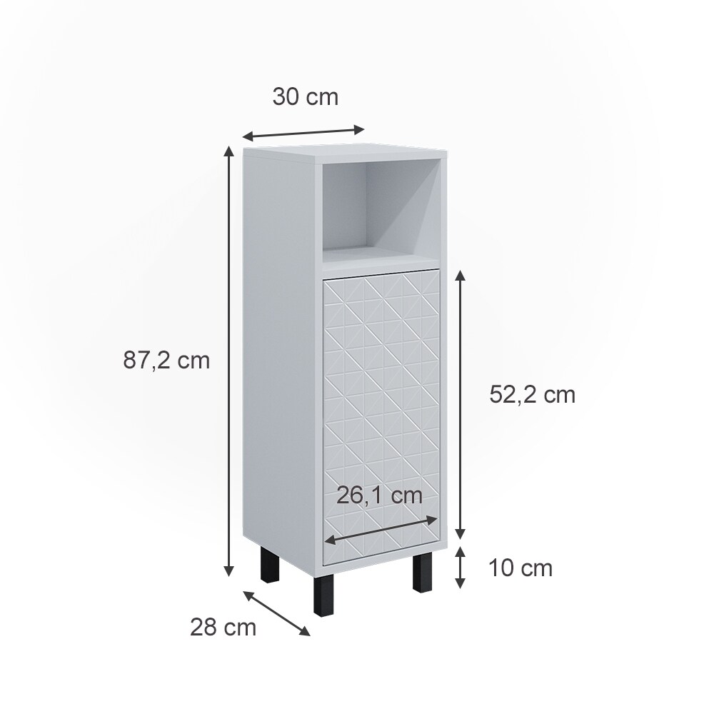 Vicco Badschrank Agasta 30cm, schmaler Schrank für Badezimmer in weiß