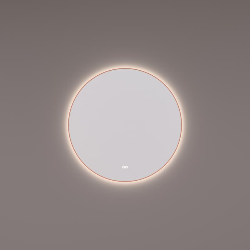 Hipp Design 13500 ronde spiegel 60cm koper met LED en spiegelverwarming