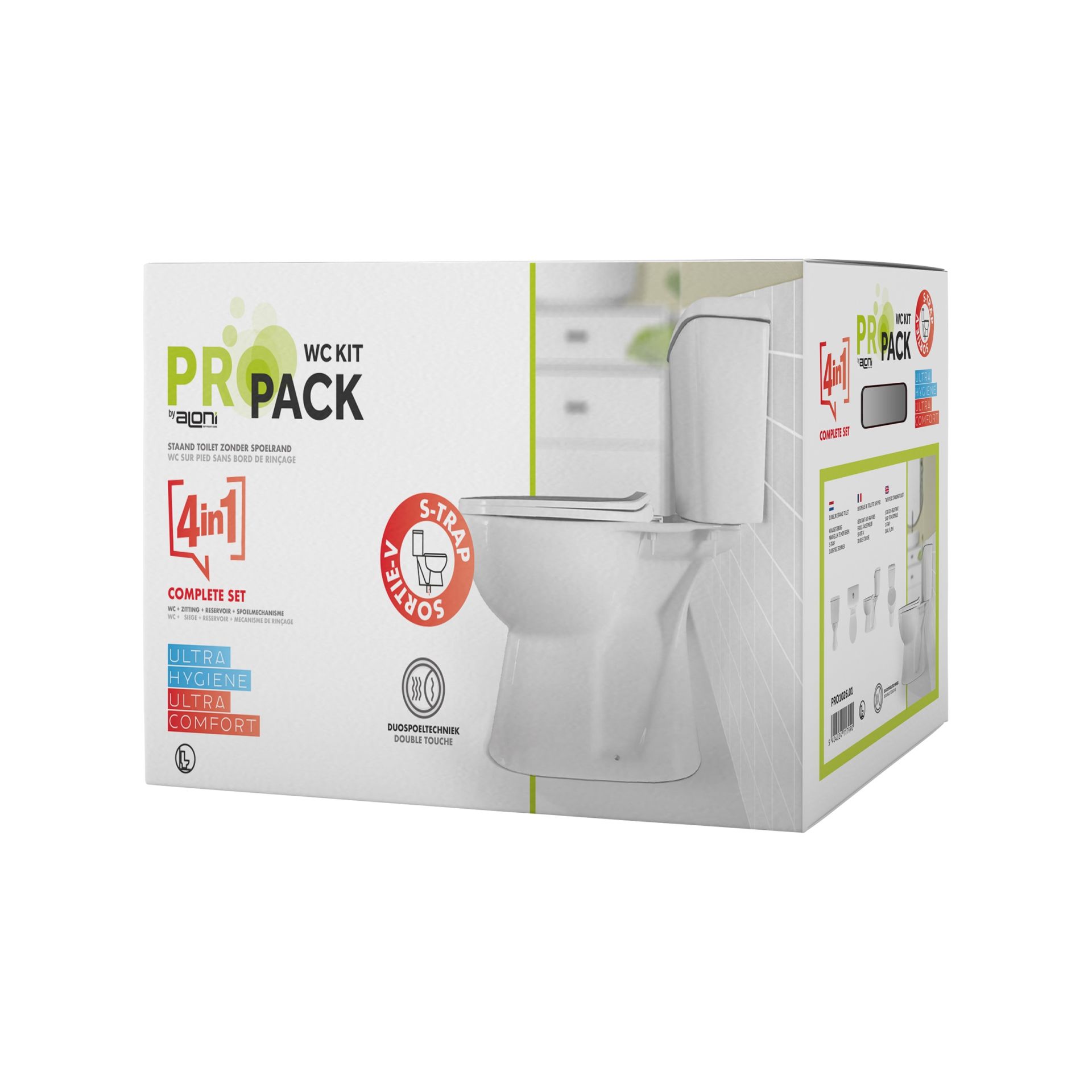 Sanigoods Balco duoblok staand toilet S-trap wit