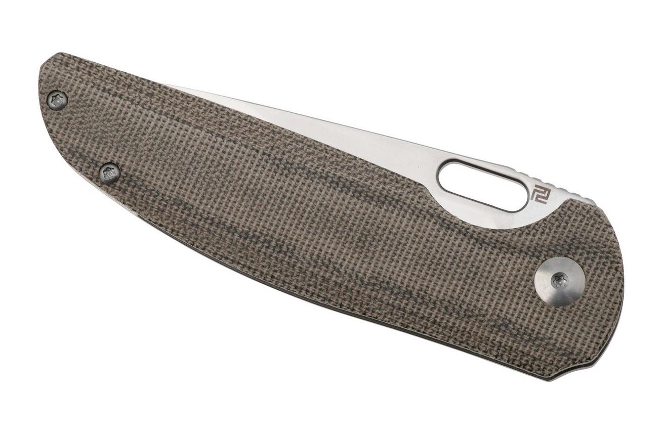 Artisan Cutlery Satyr 1852G-ODG, Sand Polished S90V, OD Green Micarta/Titanium zakmes
