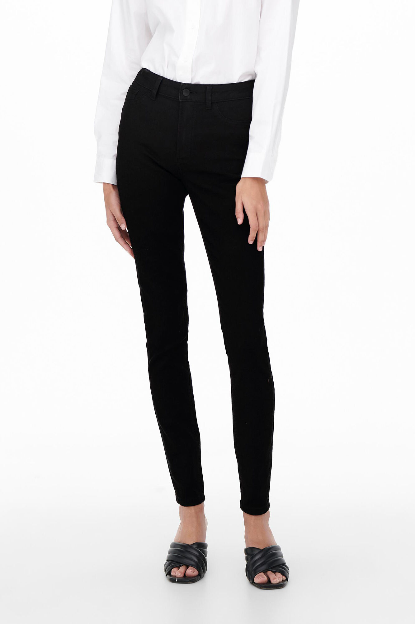 Calça jeans skinny de cintura alta