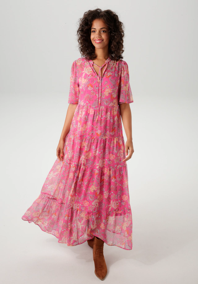Aniston CASUAL Sommerkleid mit fantasievollem Blumen- und Paisley-Druck