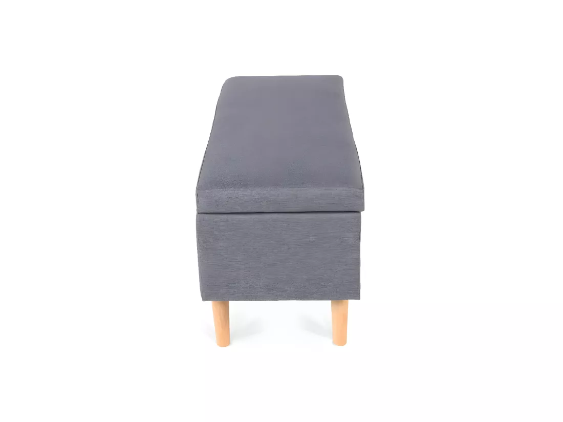 Banquette coffre de style scandinave Eline tissu gris foncé