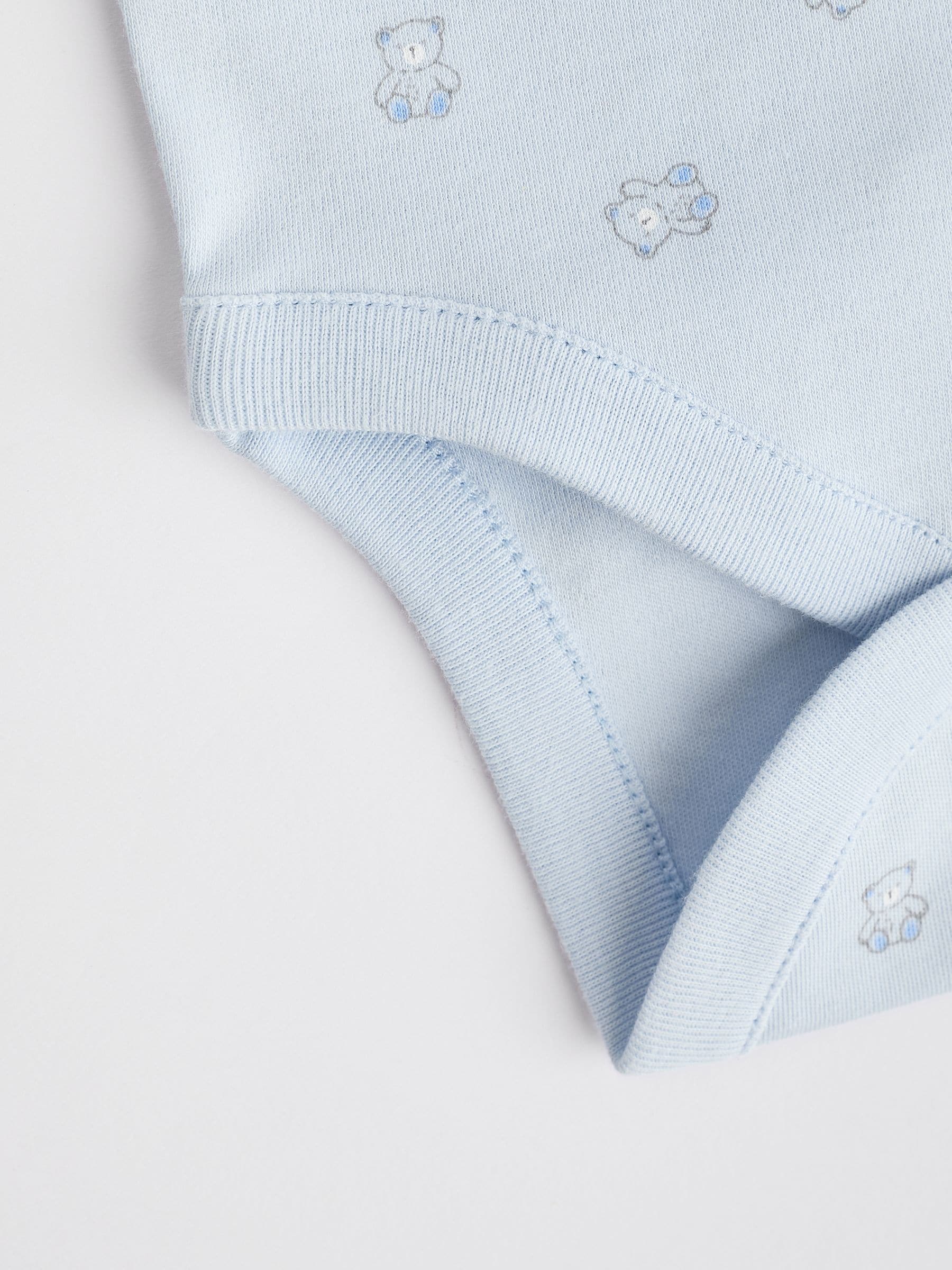 Blauw - Babyrompertjes met beer en lange mouwen