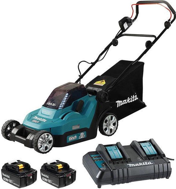 Makita DLM382CM2 Grasmaaier - Accu Grasmaaier - 38cm - 2x18V - 2x4.0 Ah