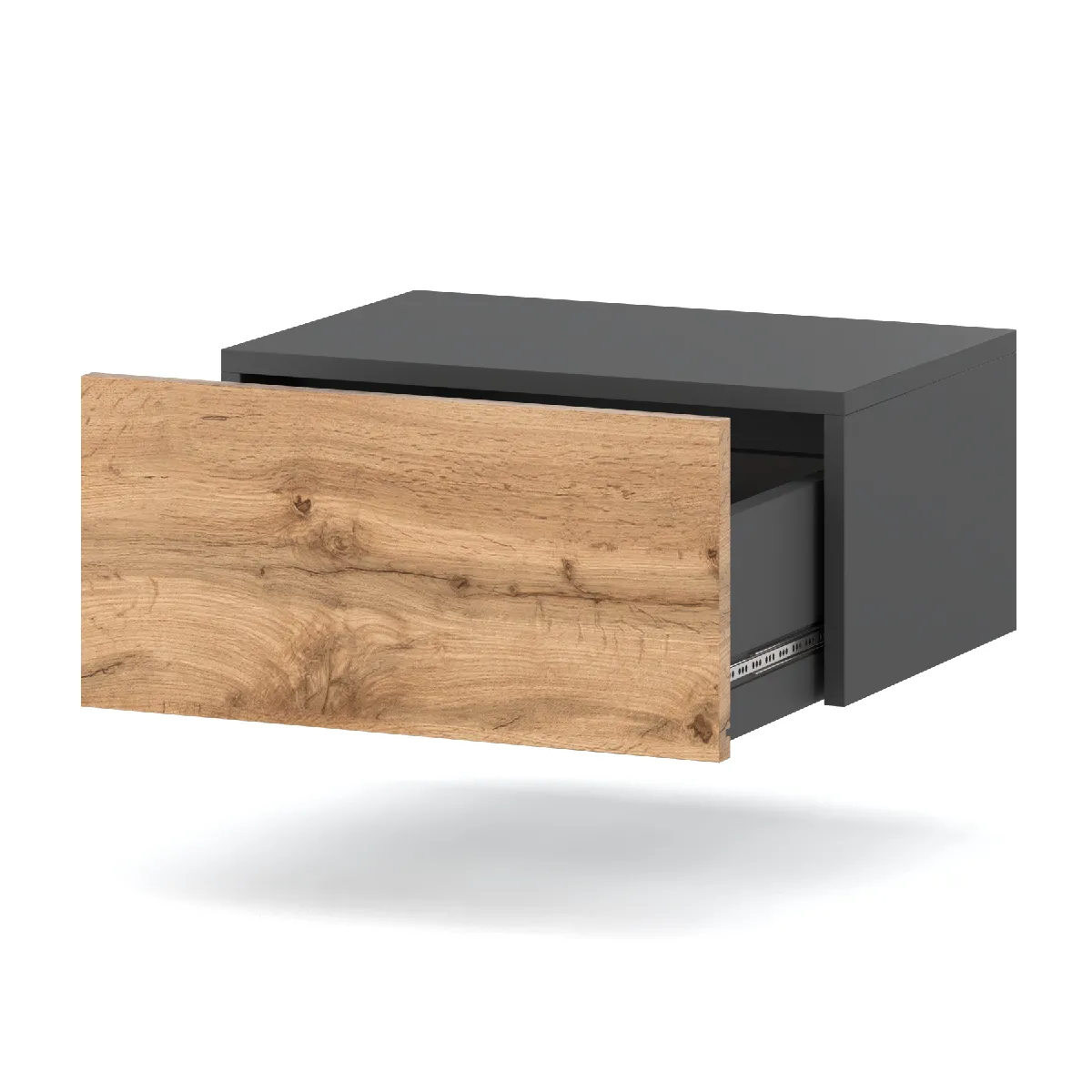 Table de chevet - Gris/Wotan - 1 tiroir